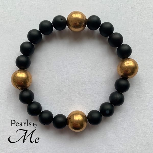 Sort Onyx Unisex Armbånd Pearls by Me